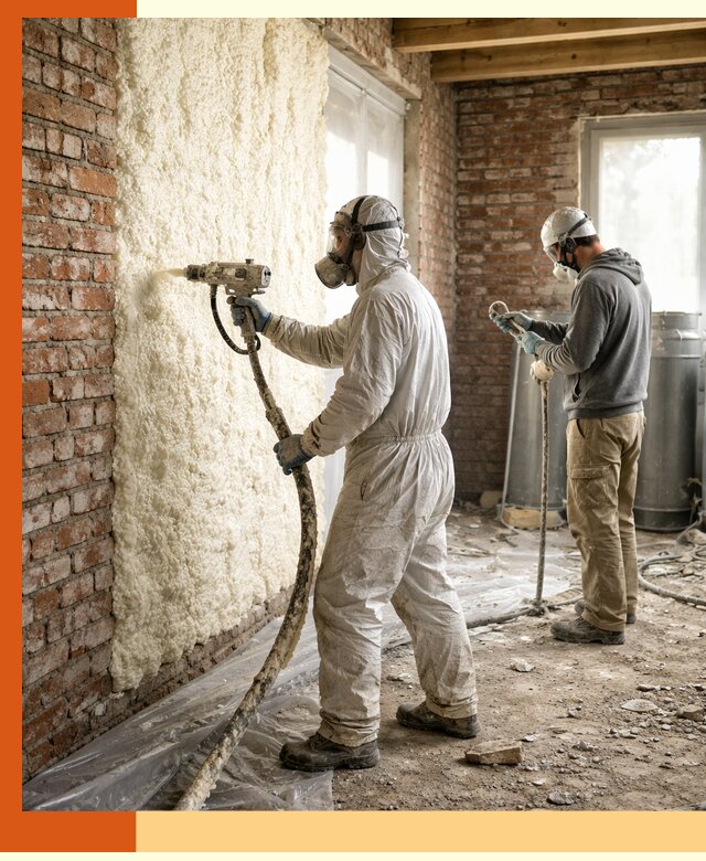 Утепление кирпичного дома пенополиуретаном в Усинске