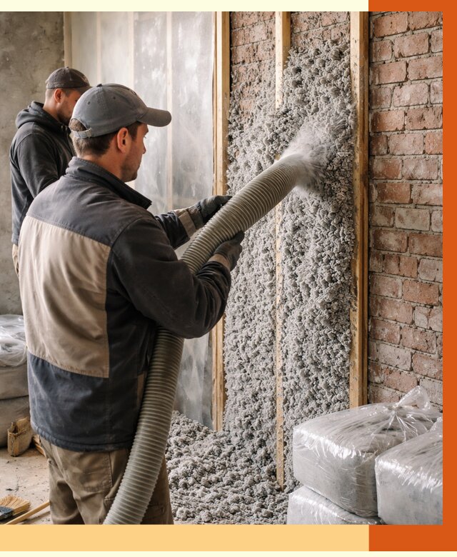 Утепление кирпичного дома эковатой в Усинске от 2406 руб./м² | ТепломастерСнс