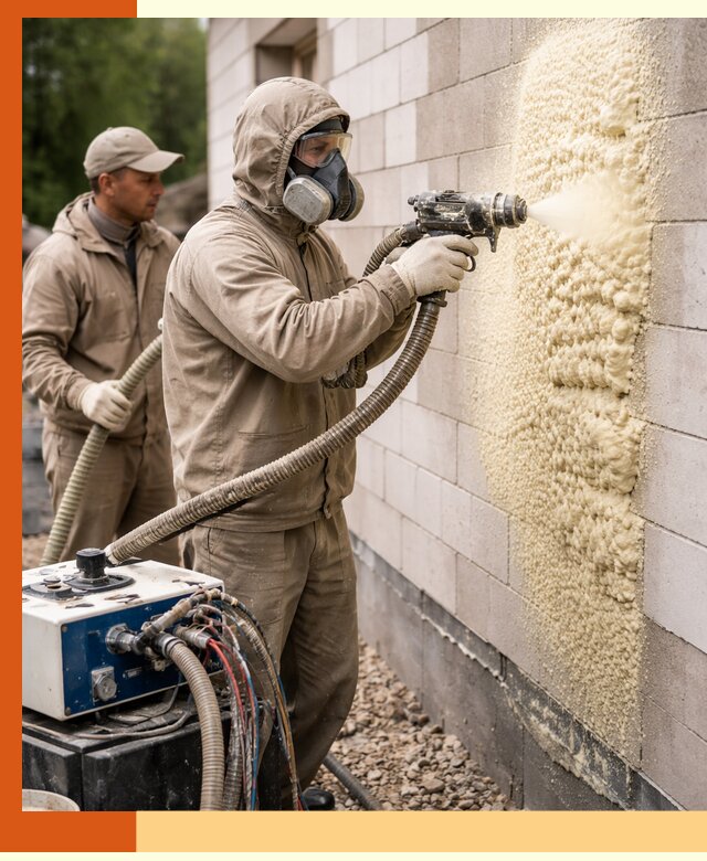 Утепление дома из газобетона ППУ в Усинске — надежная теплоизоляция