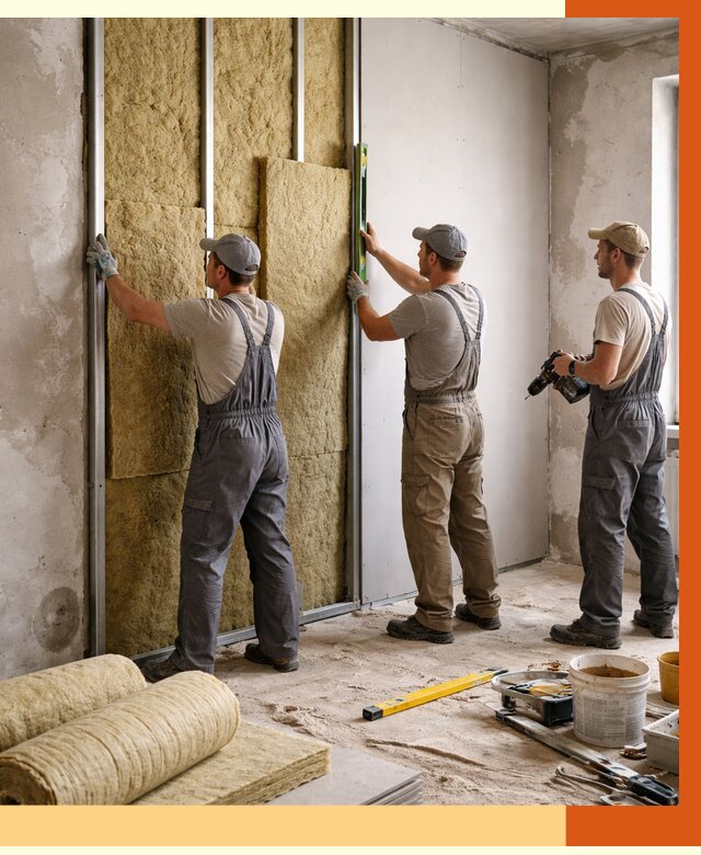 Утепление стен изнутри в Усинске от 2304 руб/м² под ключ | ТепломастерСнс