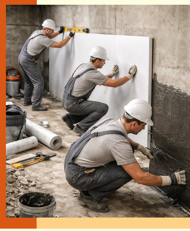 Утепление фундамента изнутри профессионально в Усинске