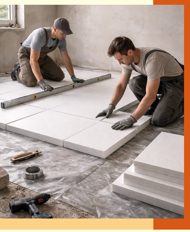 Утепление бетонного пола в Усинске от 2560 руб/м2 — монтаж и цена | ТепломастерСнс