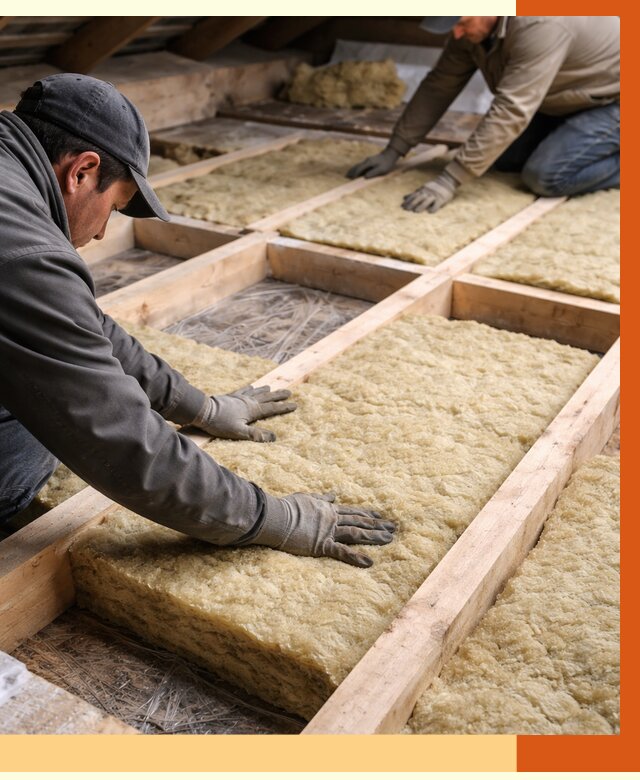 Утепление чердака минватой в Усинске от 3583 руб/м2 под ключ | ТепломастерСнс