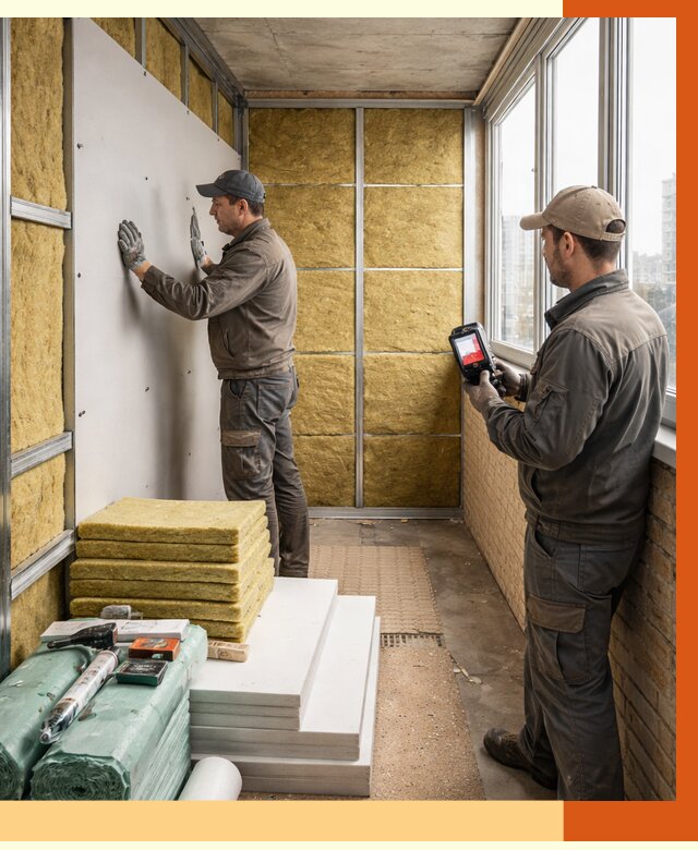 Утепление балкона в Усинске от 4607 руб. под ключ | ТепломастерСнс