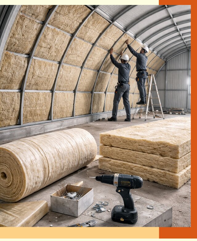 Утепление арочного ангара в Усинске от 3276 руб./м2 под ключ | ТепломастерСнс