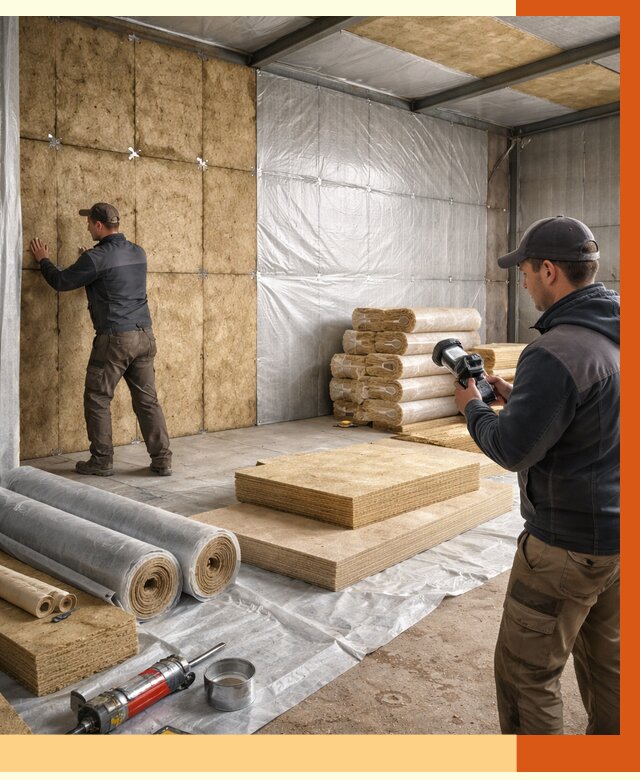 Утепление теплого склада в Усинске под ключ от 11774 руб/м² | ТепломастерСнс