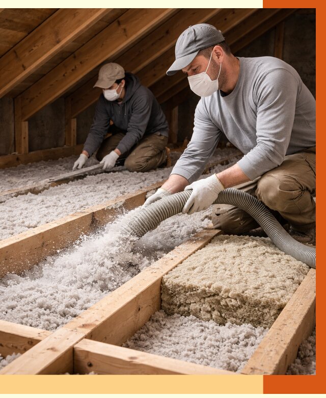 Заполнение полостей чердачного перекрытия в Усинске от 4607 руб. | ТепломастерСнс