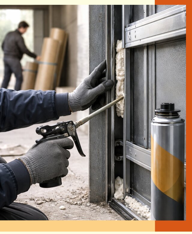 Заполнение пустот ворот в Усинске от 4607 руб. — заливка ППУ, утепление под ключ | ТепломастерСнс