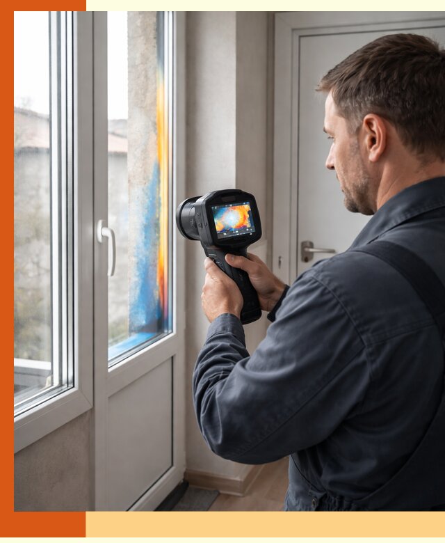 Тепловизионное обследование окон и дверей в Усинске